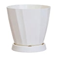 thumbnail image 2 of Hyknon 6.3 Inch Planter Pot with Saucer, Modern Indoor Plastic Plant Pot for Herbs and Flowers, Lightweight Flower Pot Container for Home Office Desk Window Sill Decor, 2 of 6