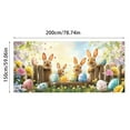 thumbnail image 2 of YWIYIUD 4.9X6.56FT Happy Easter Garage Door Decorations Colorful Funny Rabbit Egg Easter DoorCover GarageDoor Banner for Outdoor Indoor Spring BunnyEgg Party Decorations Supplies, 2 of 3