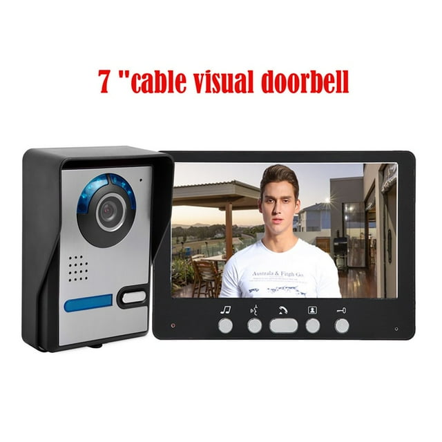 HLONK 7-inch Wired Video Doorbell Villa Home Building Set Two-way Intercom System Night Vision Infrared