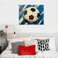 thumbnail image 5 of Shiartex Navy Blue Sports Wall Art Décor Soccer Canvas Art Prints Sport Balls Picture for Man Cave Kids Teenagers Boy Room Decor  20x16in, 5 of 6
