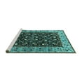 thumbnail image 2 of Ahgly Company Machine Washable Indoor Round Oriental Turquoise Blue Industrial Area Rugs, 3' Round, 2 of 4