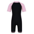 thumbnail image 2 of Haitryli Kids Boys Girls One Piece Shorty Wetsuit Rash Guard Surfing Diving Suit UV Sun Protection Swimsuit Pink&Black 4, 2 of 3