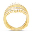 thumbnail image 6 of AFFY Round & Baguette White Natural Diamond Solitaire Enhancer Guard Ring in 14k Yellow Gold (1.25 Cttw), 6 of 9