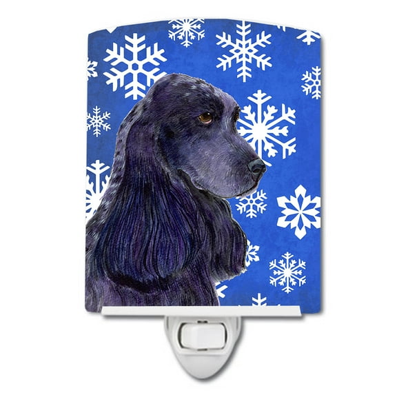 Caroline's Treasures SS4609CNL Cocker Spaniel Winter Snowflakes Holiday Ceramic Night Light, 6x4x3", multicolor
