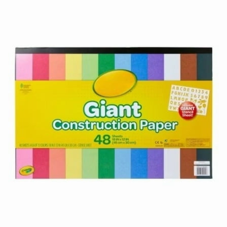 48-Sheet Giant Construction Paper with Stencil 12-Color