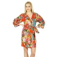 thumbnail image 1 of Bimba Women Short Solid Belt Robe Soft Modal Cotton Wrap Round Plain Bath Robe, 1 of 7