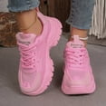 thumbnail image 2 of Rokment Womens Dad Fashion Sneakers Platform Chunky Walking Running Shoes 2026 Spring Fall Breathable Mesh Height Increasing Casual Tennis Shoes Pink Size 7, 2 of 8