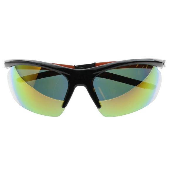 Mi Amore UV protection Shatter resistant Polycarbonate Semi-Rimless-Sunglasses Black & Orange