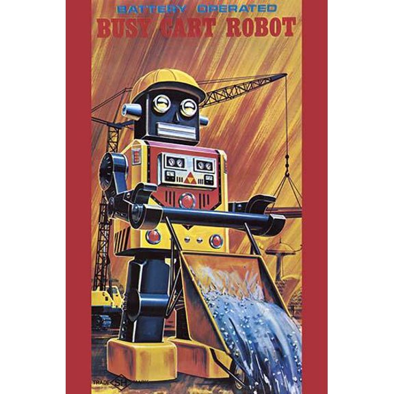 Busy Cart Robot- Fine Art Canvas Print (20" x 30")