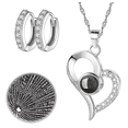 thumbnail image 1 of Juego de Pendientes y Collar Con Dije Te Amo de Corazon, 1 of 3