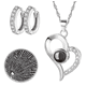 thumbnail image 1 of Juego de Pendientes y Collar Con Dije Te Amo de Corazon, 1 of 3
