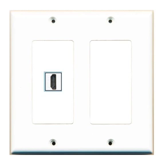 Ultra Spec Cables 1 Port Custom Keystone Wall Plate 2 Gang DecorZ