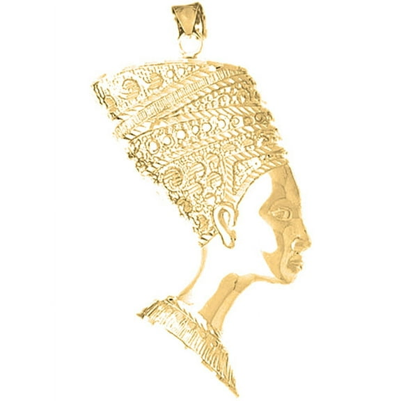 10K Yellow Gold Nefertiti Pendant - 61 mm