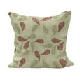 thumbnail image 1 of Paisley Fluffy Throw Pillow Cushion Cover, Modern Design with Floral Like Patterns on The Leaf Like Shapes Print, Rectangle Accent Pillow Case, 26" x 16", Red and Pale Green, by Ambesonne, 1 of 5