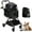 Black, variant on Rugerasy 4-Wheel Foldable Pet Stroller for Small to Medium Pets Up to 50Lbs,360° Swivel Wheels with Foot Brake&Breathable Mesh Canopy,Compact Travel Dog Carrier Stroller,Black