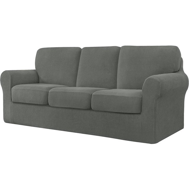 CHUN YI Stretch Checks Spandex Sofa Cover Separate Backrests Cushions Cover Slipcover
