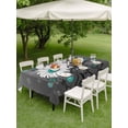 thumbnail image 4 of Outdoor Tablecloth with Umbrella Hole for Patio/Picnic/Party/Camping, Daisy Butterfly Waterproof Table Cloth Rectangle Table Cover Washable, Spring Floral Teal Butterflies Modern Art (52"x 70"), 4 of 8