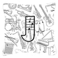 thumbnail image 1 of Carolines Treasures CJ2007-JPW1818 Letter J Musical Note Letters Canvas Fabric Decorative Pillow, 1 of 1