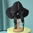 thumbnail image 5 of RXIRUCGD Women's Solid Color Knitted Pointed Red Big Bow Hats( Black ), 5 of 5