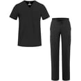 thumbnail image 1 of Adar Addition Go-Everyday Scrub Set for Men - Stylish Scrub Top & Cargo Scrub Pants - A9800 - Black - 2X, 1 of 7