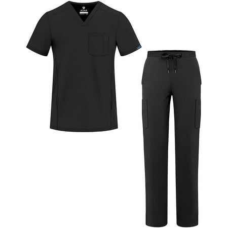 

Adar Addition Go-Everyday Scrub Set For Men - Stylish Scrub Top & Cargo Scrub Pants