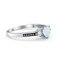 thumbnail image 3 of Heart Promise Ring Lab Created White Opal Black Accent 925 Sterling Silver Size 10, 3 of 6