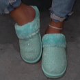 thumbnail image 2 of Plus Size 35-43 Shoes for Women Winter Warm Rhinestone Fur Slippers Female Indoor Soft Lady Home Slipper Zapatos De Mujer Slides (Green,39), 2 of 7