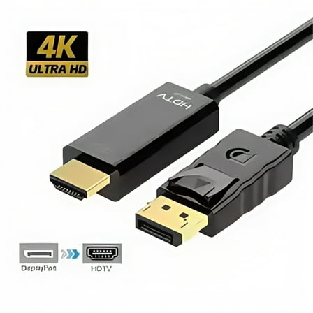 1.8M (6FT) DisplayPort to HDMI Cable - 4Kx2K Gold Plated Connector, DP to HDTV Adapter for PC/Laptop/Monitor/Projector