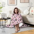 thumbnail image 4 of Wearable Blanket,French Bulldog Cute Bone Paw Print Hooded Wearable Flannel Blanket for Adults & Teens with Buckle,Winter Poncho Shawl Wrap Cape,50"x60", 4 of 5