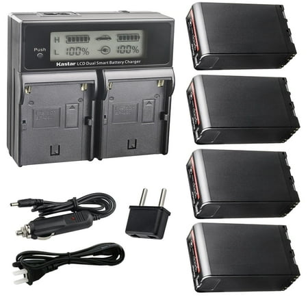 Kastar 4-Pack BP-U90 Battery and CH04 Dual Fast Charger Compatible with Sony PXW-FS7K PXW-FS7M2 PXW-FS7M2K PXW-FX6 PXW-FX9 XDCAM PXW-FX9K PXW-X160 PXW-X180 PXW-X200 PXW-Z450 PXW-Z190 PXW-Z280 Camera