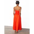 thumbnail image 4 of Gupgi Women's Long Cami Dress Backless Detachable Spaghetti Strap Ruched A-Line Dress for Party Club, 4 of 8