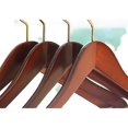 thumbnail image 4 of International Hanger Wooden Concave Top/Coat Hanger, Walnut Finish with Brass Hardware, Box of 50, 4 of 4