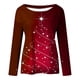 thumbnail image 4 of Blusa de manga larga con cuello redondo y estampado de árbol de Navidad para mujer Pompotops  FGAJ12503, 4 of 5