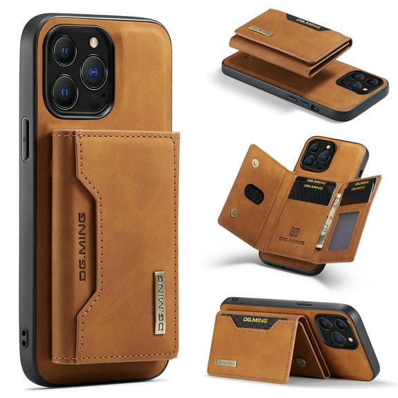 for Apple iPhone 14 Pro Max Case ,Magnetic Buckle Leather Detachable Wallet Cover, Card Pocket Back Flip Kickstand Shockproof Business Slim Phone Case For Apple iPhone 14 Pro Max,
Brown