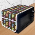 thumbnail image 1 of Animal Microwave Oven Cover, Abstract Savannah Animals in Colorful Design Patterned with Circles on Brown Back, Water Resistant Organizer with Pockets for Kitchen, 36" x 12", Multicolor, by Ambesonne, 1 of 4