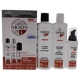 thumbnail image 1 of Champú limpiador de color seguro de 10.1 oz, acondicionador de terapia de cuero cabelludo de color seguro de 10.1 oz, 3.38 oz tratamiento de cabello y cuero cabelludo de color seguro Nioxin System 4 Colored Hair Progressed Thinning Kit Unisex 3 Pc, 1 of 1