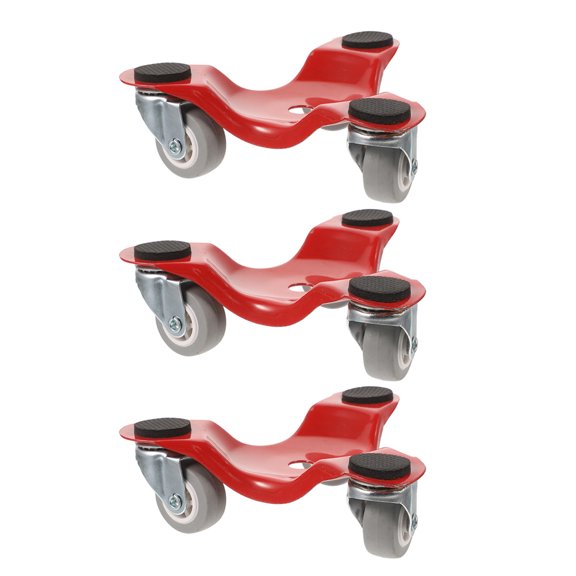ETEREAUTY Etereaauty Metal Furniture Mover Dolly 3Pcs Red for Easy Moving