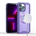thumbnail image 2 of For Apple iPhone 11 /6.1" Hybrid Armor Hard PC TPU Rubber Compatible with MagSafe Shockproof Drop Protection Cover ,Xpm Phone Case [ Purple ], 2 of 4