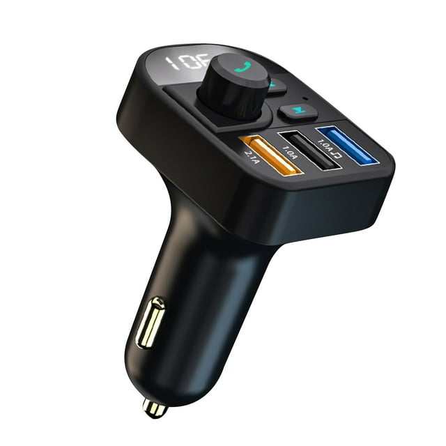 Transmisor FM para coche, manos libres universal, 3 puertos USB, reproductor MP3, receptor de radio Bluetooth, cargador para coche