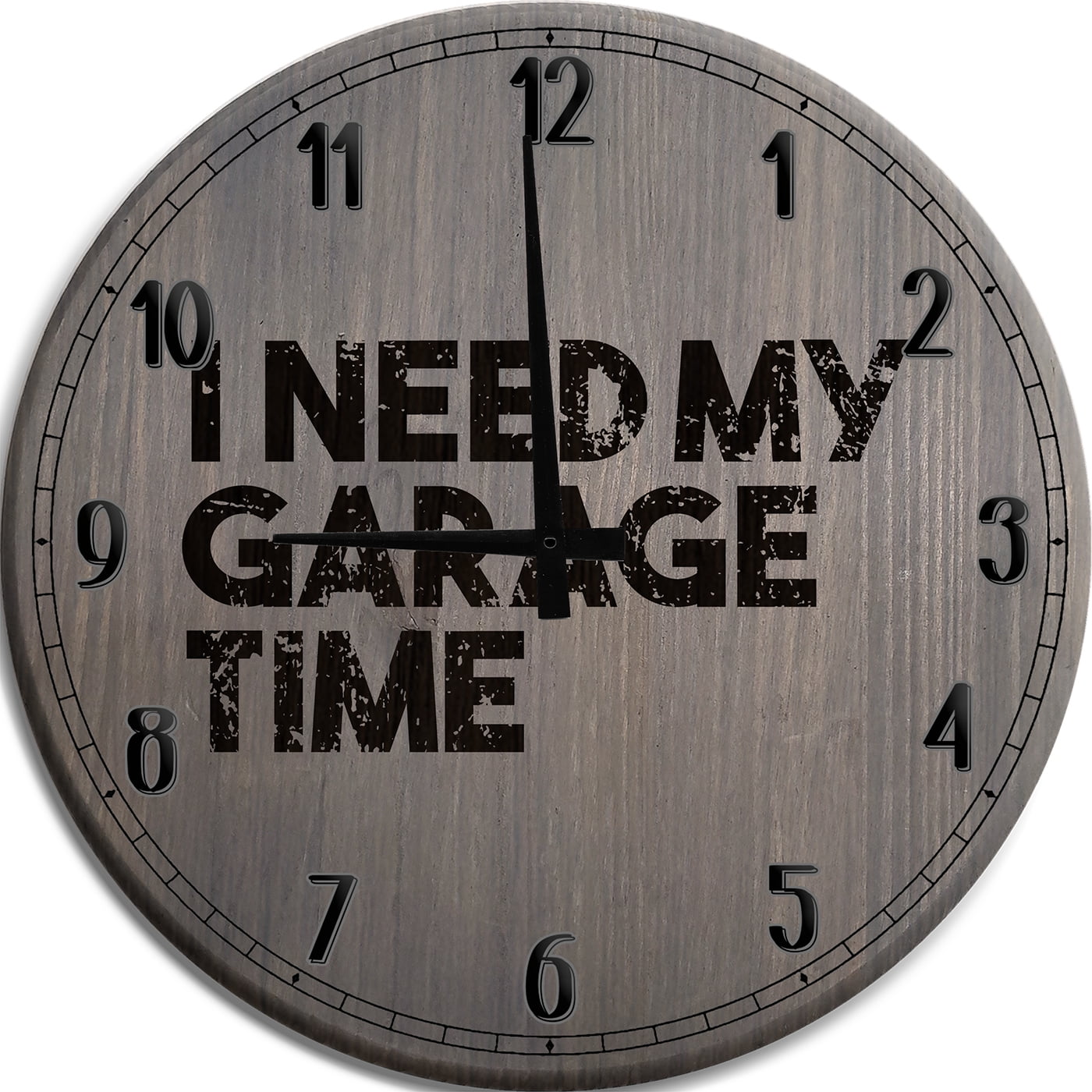 Large Wall Clock I Need My Garage Time Funny Mechanic Car Collector and