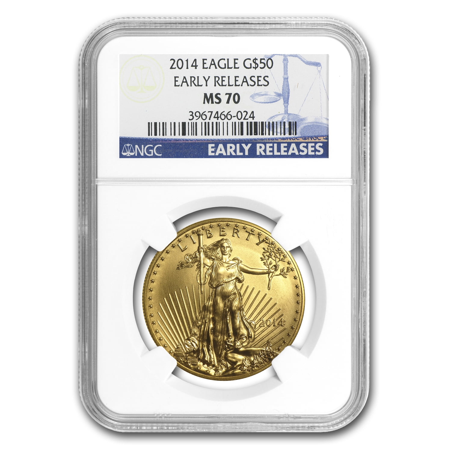2012 American Gold Eagle 1/10 oz $5 Early Releases NGC MS70 