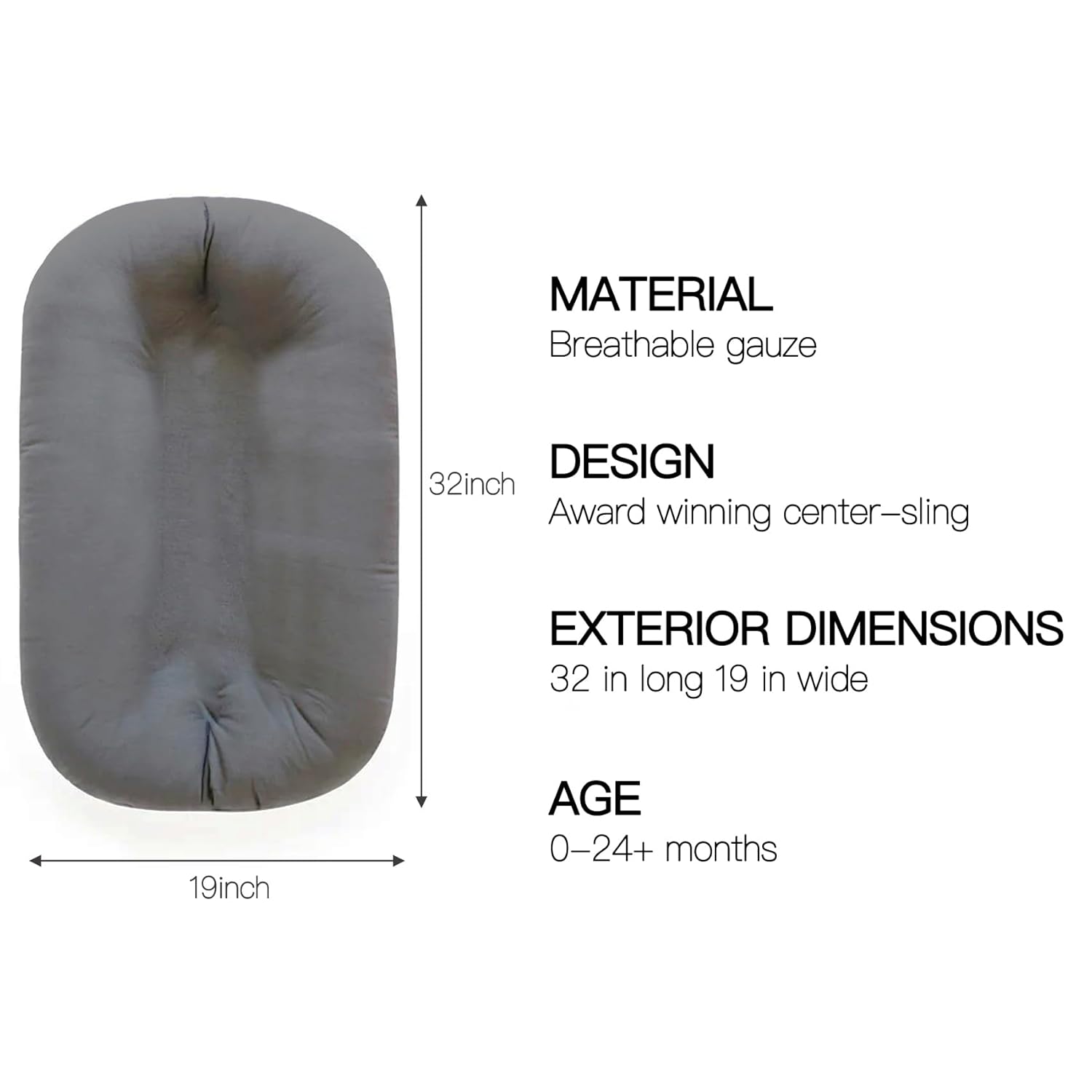 Infant Support Cushion -  Support Cushion for Newborn, 0-24 Months, Portable Tummy  Mat for Home and Travel, Soft Cotton, Supervised Use,  Essentials Gift,(1 Lounger + 1 Cover)