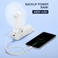thumbnail image 4 of Handheld Fan with 4800 mAh Powerbank Max 46 Hours Runtime,Pocket Fan Portable Battery Operated or USB Powered Folding Personal Fan,3 Speeds,Enhanced Airflow,Rechargeable Quiet Mini Fan-White, 4 of 7