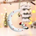 thumbnail image 4 of PPgejGEK Crescent Moon Christmas Ornament 11x8cm/4.33x3.15in Iron Santa Deer Design Hanging Decor for Xmas Tree Holiday Home Decoration, 4 of 6