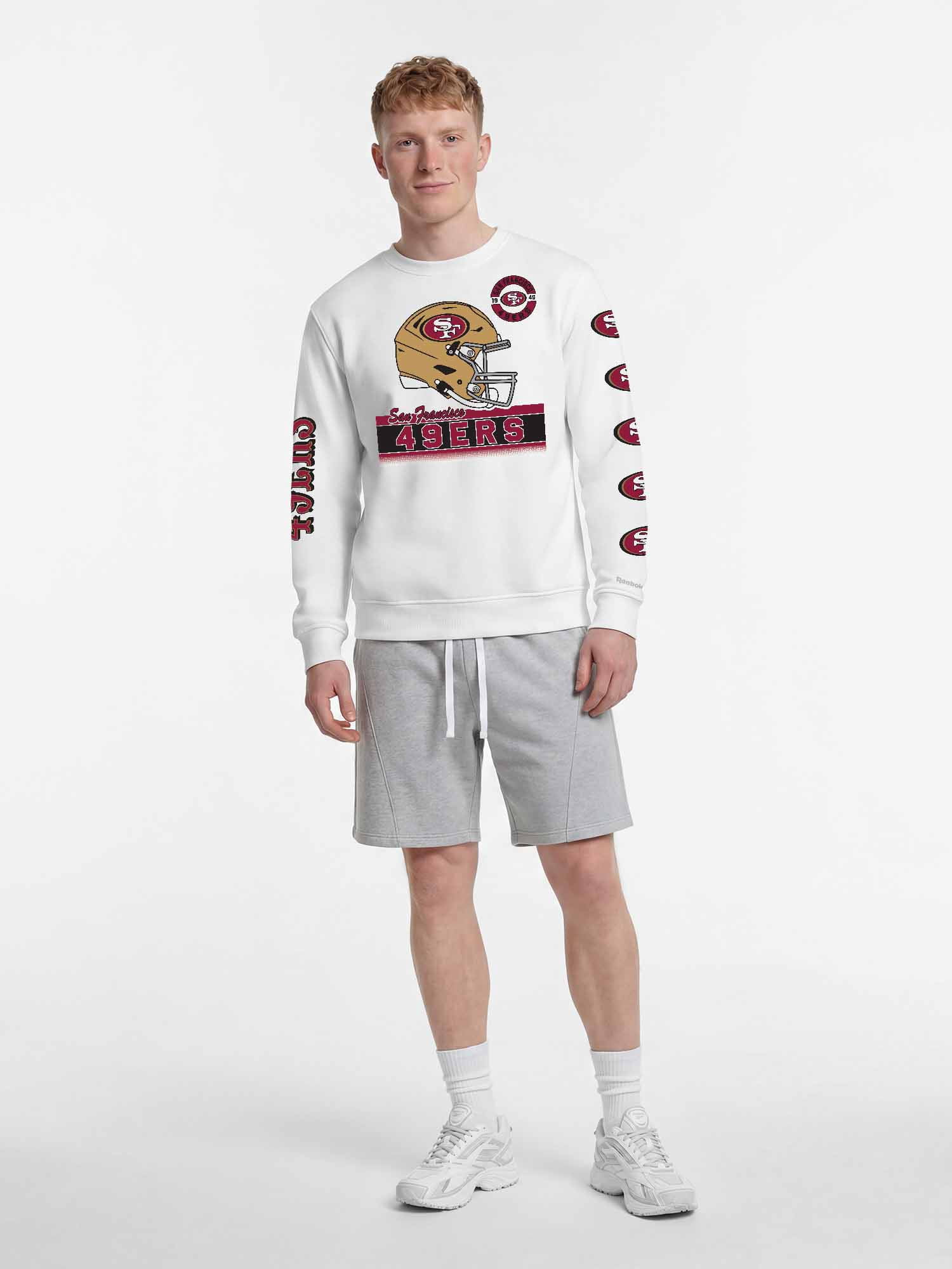 San Francisco 49ers Reebok Mens White Crew Sweatshirt