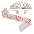 thumbnail image 1 of Women Glittering Rhinestone Letter Print Sash Tiara Set Birthday Party Supplies, 1 of 5