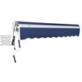 thumbnail image 2 of Awntech 10' x 8' Maui Left Motor Left Motorized Patio Retractable Awning, Navy, 2 of 6