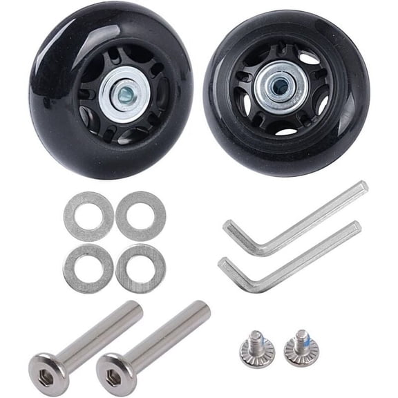 2pcs Set Suitcase Wheels Replacement Repair Kit Silent Rubber Axles Spare Wheels for Suitcase Luggage Accessories (45mm18mm)