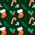 thumbnail image 4 of TIMIFIS Blouse d'Uniforme Imprimée de Noël, Manches Courtes, Col en V, avec Poches - Vert Armée/hiver, 4 of 4