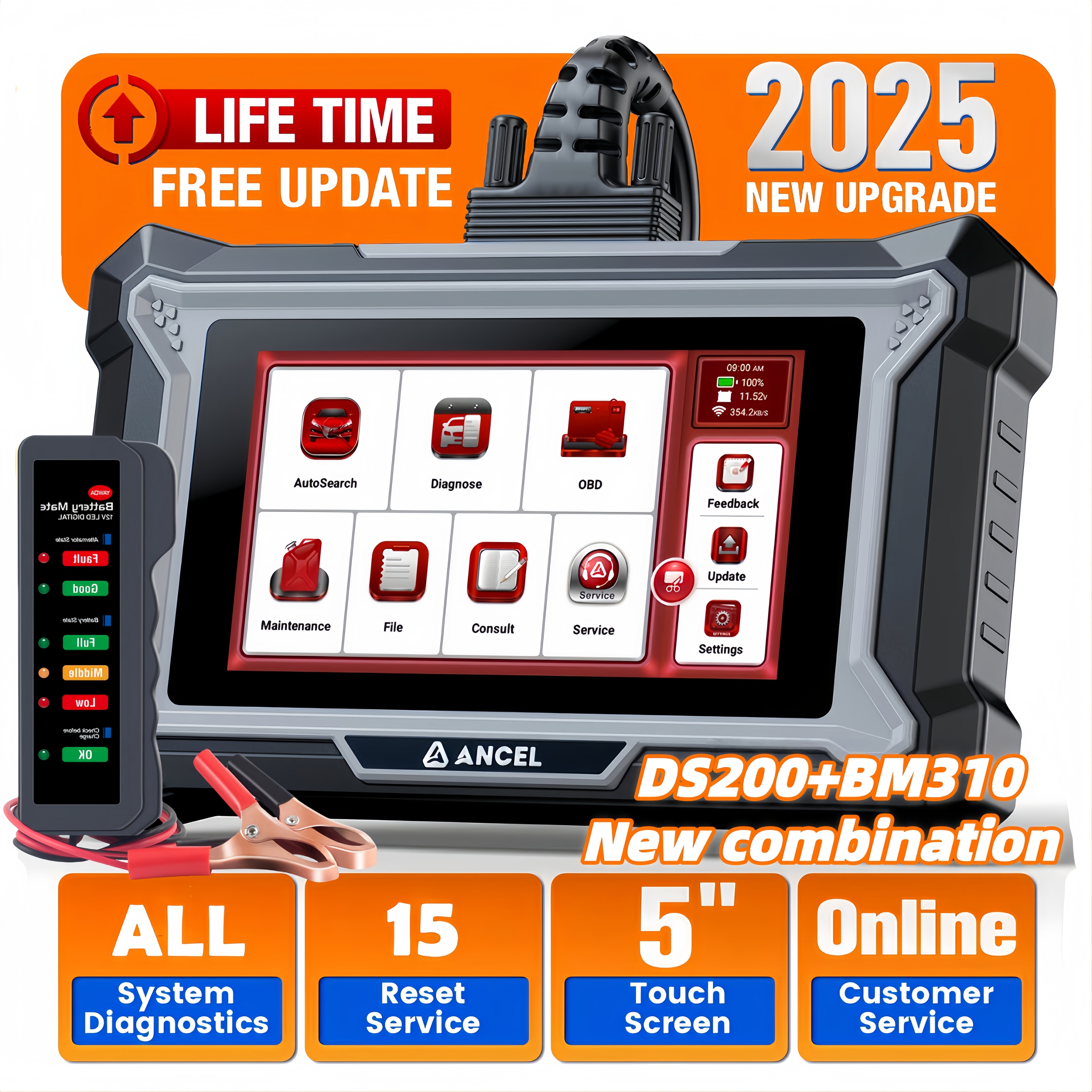 Autel MaxiVCI V200 VCI200 OBD2 Bluetooth Connector Adapter Vehicle